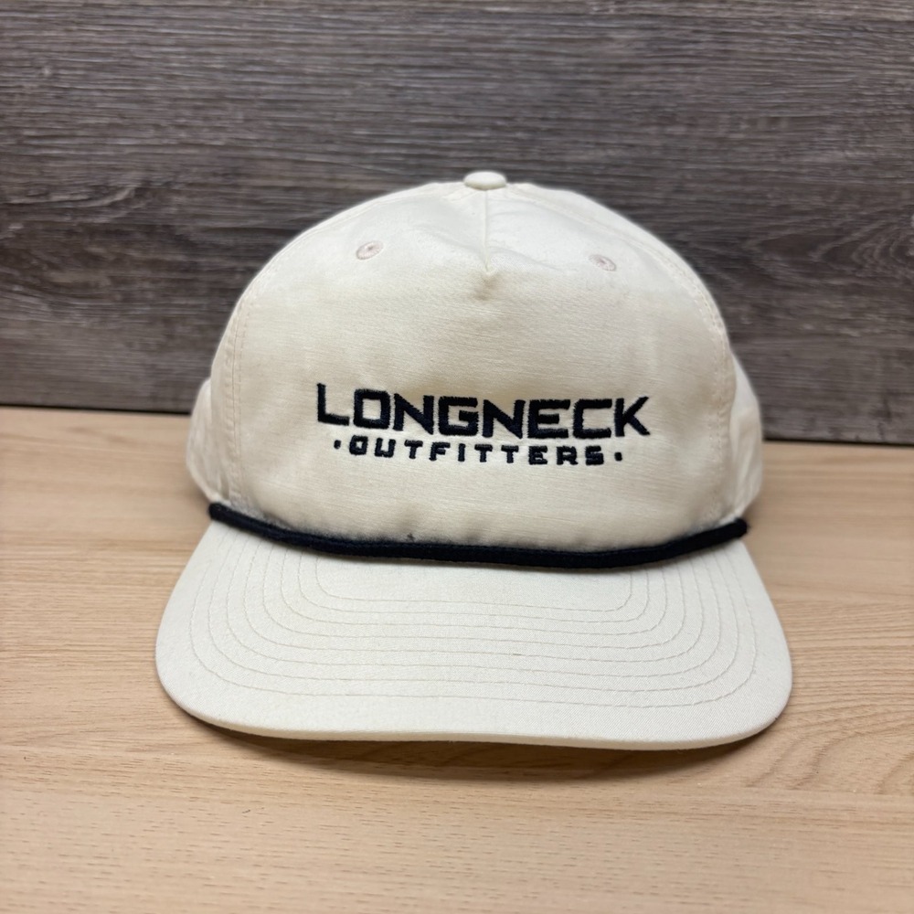 Longneck Outfitters Hat Cap Snap Back Beige Black Rope Outdoor Fishing